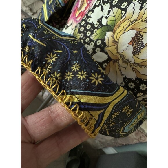 Johnny Was silk Fagan Josie Boho Silk Button Down Top Blouse Shirt,Multi Size M - Picture 7 of 13